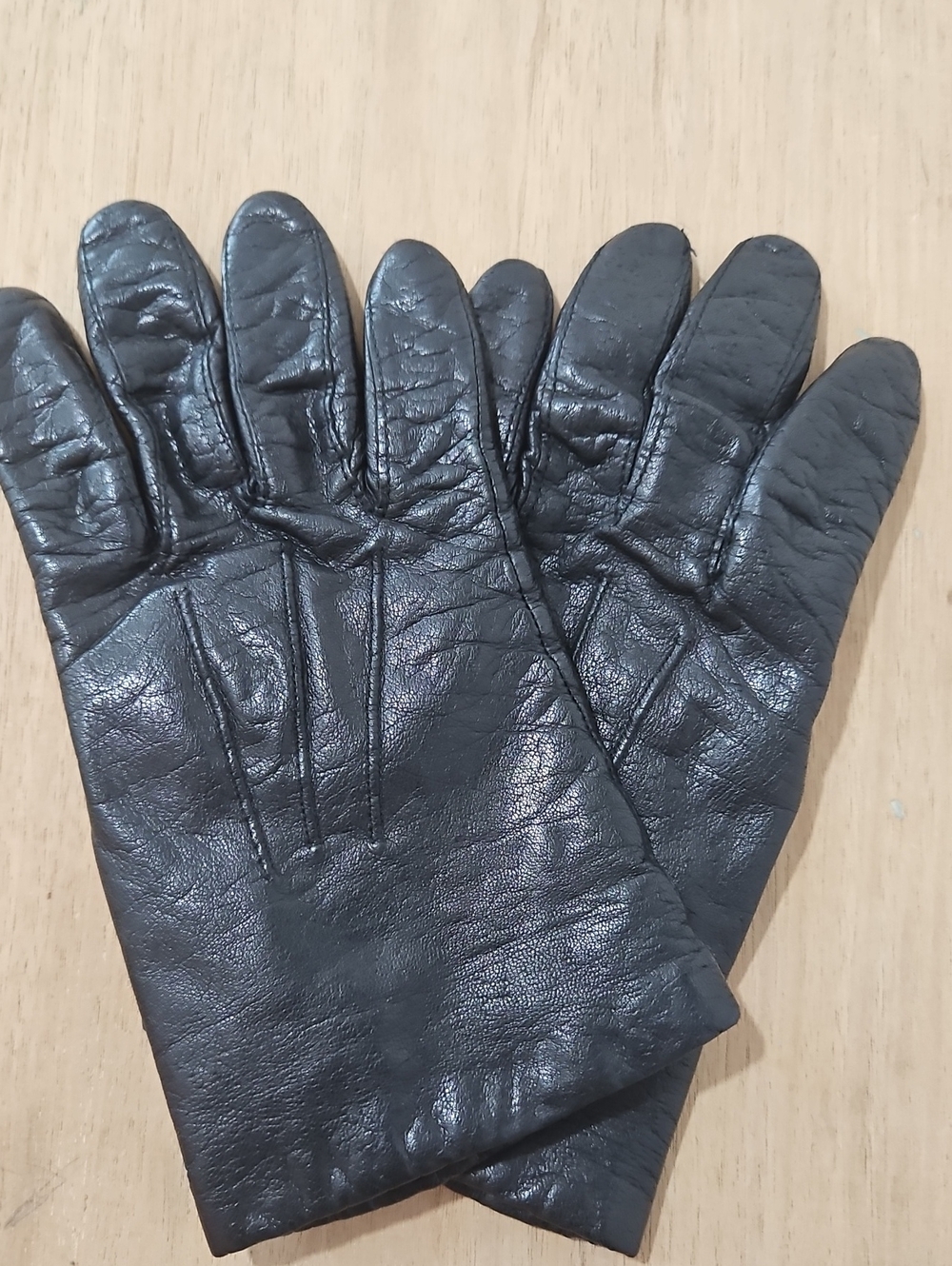 Vintage hROECKL German Black Leather Gloves